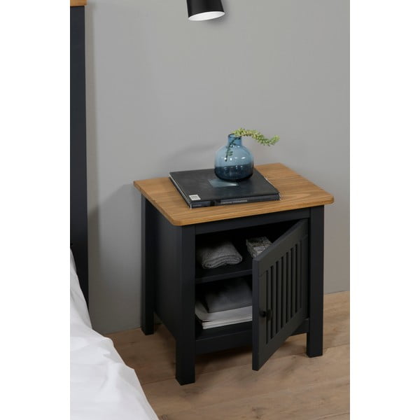 Siva lesena nočna omarica Marckeric Bruna-image-1