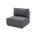 Temno siv modul za sedežno garnituro iz rebrastega žameta (sredinski modul) Nihad modular – Bobochic Paris