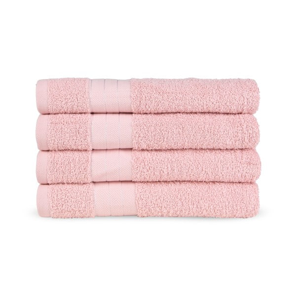 Rožnate frotirne bombažne brisače v kompletu 4 ks 50x100 cm – Good Morning