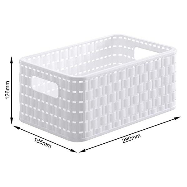 Bela košara za shranjevanje iz reciklirane plastike Country - Rotho-image-2