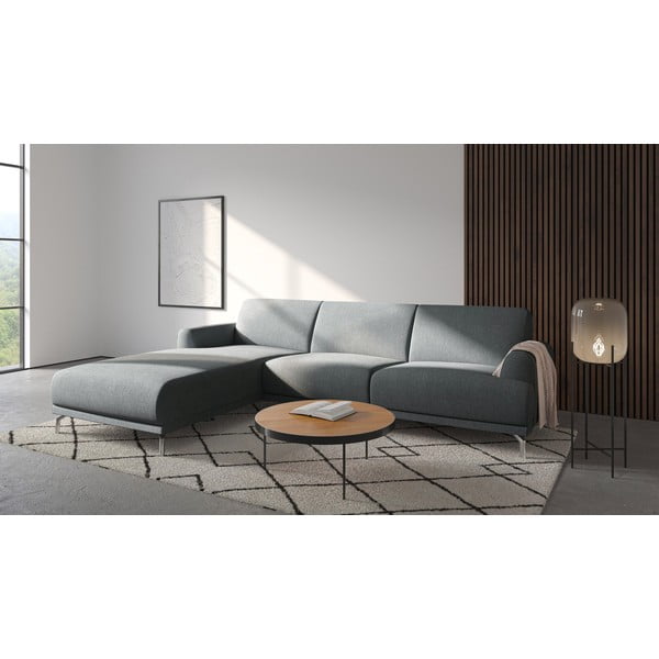 Svetlo siva sedežna garnitura MESONICA Puzo, levi kot-image-1