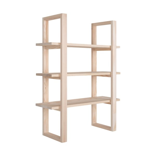 Večnivojska polica iz masivne pavlonije v naravni barvi 48 cm Santiago – House Nordic-image-3