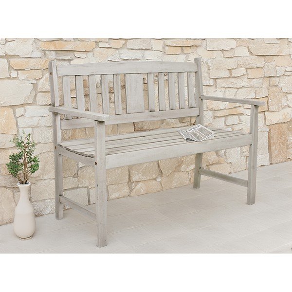 Siva vrtna klop iz masivnega lesa Stirling – Garden Pleasure-image-1