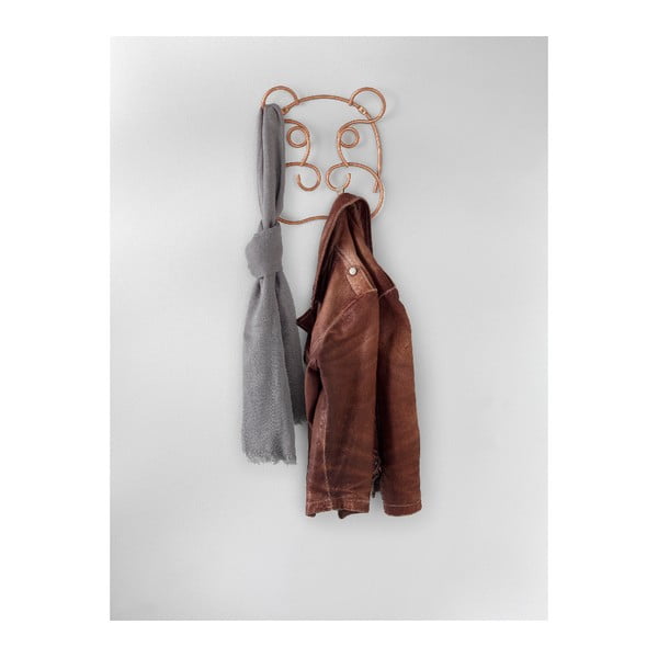 Jeklen stenski obešalnik v bakreni barvi Hippo – Metaltex-image-1