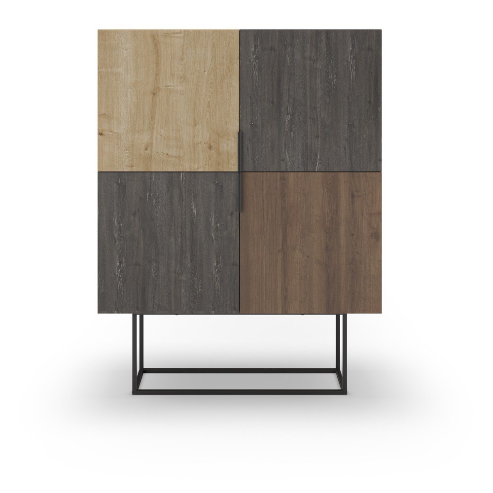 Rjava/naravna omarica v hrastovem dekorju 100x130 cm Titan