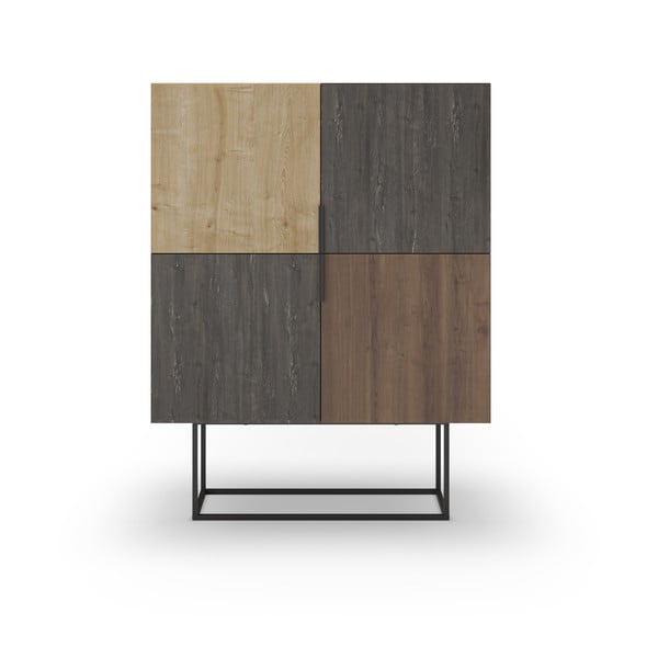 Rjava/naravna omarica v hrastovem dekorju 100x130 cm Titan – Marckeric