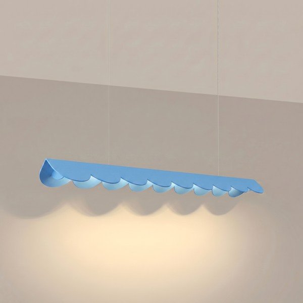 Svetlo modra aluminijasta LED viseča svetilka BISCUIT – Thoro-image-1