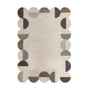 Sivo-bež ročno tkana volnena preproga 200x290 cm Mia Scallop Frame – Flair Rugs