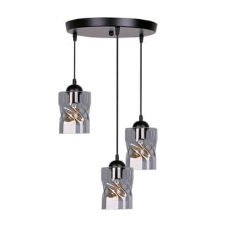 Črna viseča svetilka s steklenim senčnikom Felis - Candellux Lighting