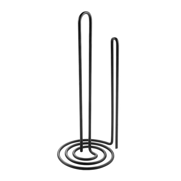 Črni nosilec kuhinjskih brisač Metaltex My Roll Lava