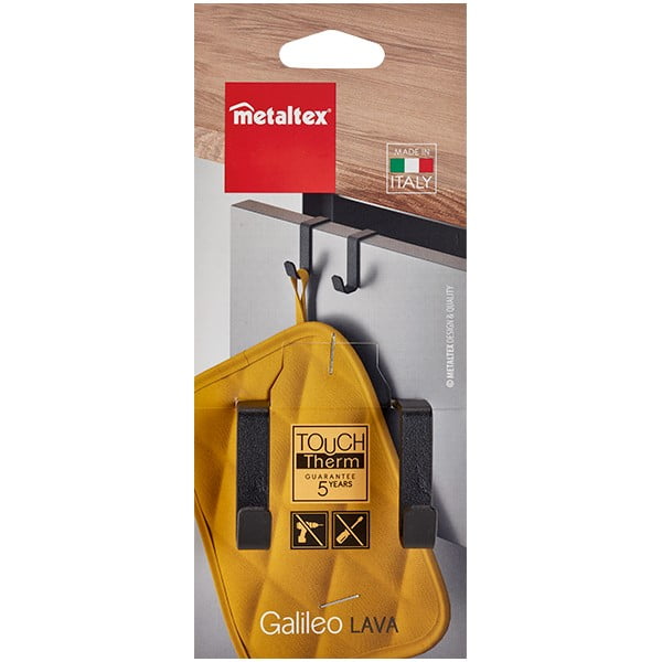 Črni viseči dvojni obešalnik Metaltex Galileo Lava-image-3