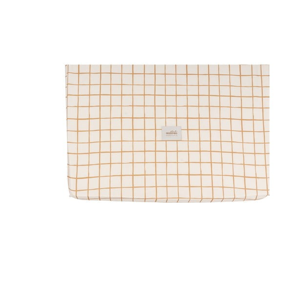 Napenjalna bombažna rjuha za otroško posteljico 80x160 cm Camel Check - Malomi Kids-image-2