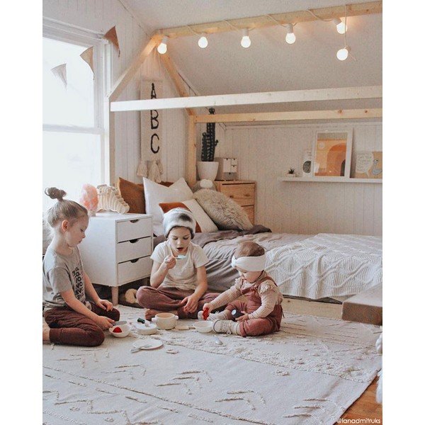 Bela pralna ročno tkana bombažna preproga 140x200 cm Tribu Natural – Lorena Canals-image-1