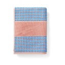 Modra/rožnata frotirna brisača iz organskega bombaža 70x140 cm Check – JUNA