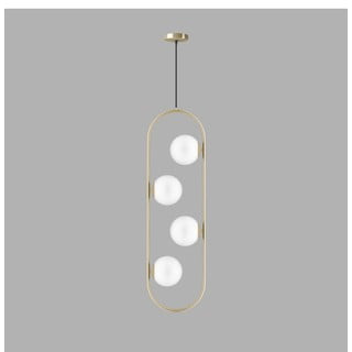 Viseča svetilka v zlati barvi s steklenim senčilom Club – Squid Lighting