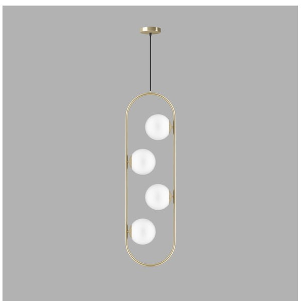 Viseča svetilka v zlati barvi s steklenim senčilom Club – Squid Lighting-image-2