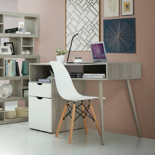 Pisalna miza iz hrastovega dekorja 55x120 cm Scandi - Støraa -image-1