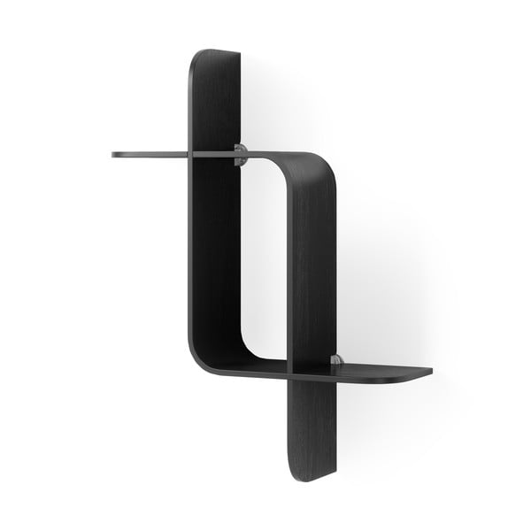 Črna večnivojska polica iz masivnega kavčukovca 62 cm Montage – Umbra-image-3