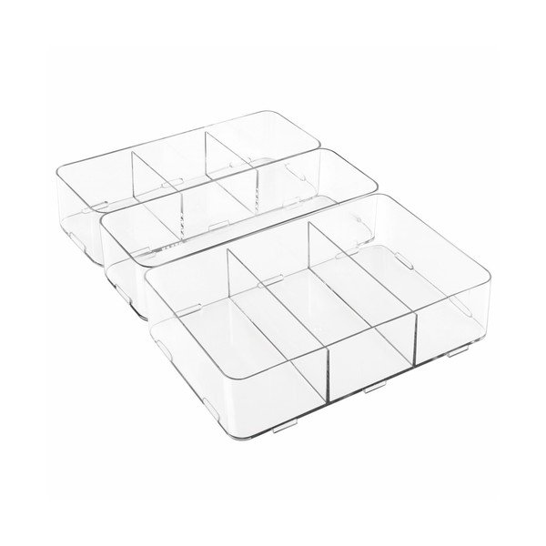 Komplet 3 organizatorjev InterDesign Clarity Interlocking Organizers-image-1