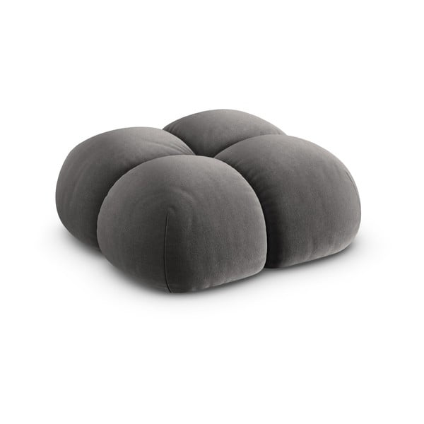 Siv žameten tabure Loretto – Cosmopolitan Design-image-2