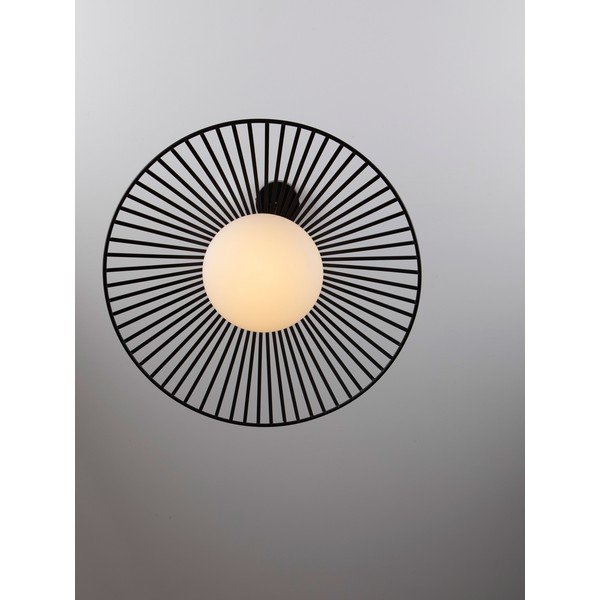 Mat črna kovinska LED viseča svetilka s steklenim senčilom ø 50 cm Brume – Nova Luce-image-2