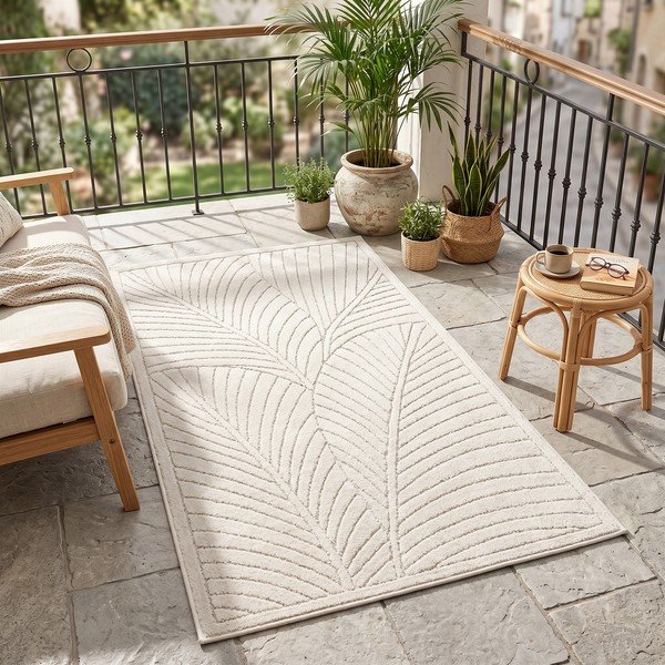 Kremno bel zunanji in notranji tekač 80x250 cm Nova 1203 – Ayyildiz Carpets-image-1