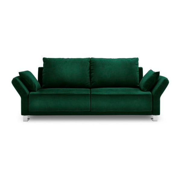 Svetlo zelena trisedežna zofa z žametnim oblazinjenjem Windsor & Co Sofas Pyxis