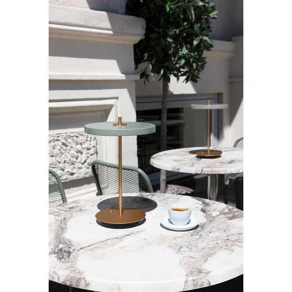 Svetlo zelena LED zatemnitvena namizna svetilka s kovinskim senčnikom (višina 31 cm) Asteria Move – UMAGE-image-3