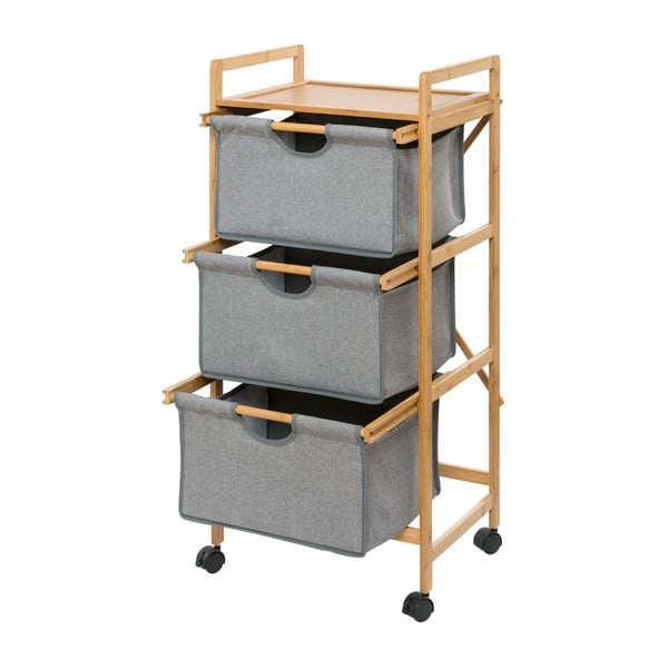 Sivo-rjava bambusova kopalniška polica 44x96 cm Bahari – Wenko-image-2