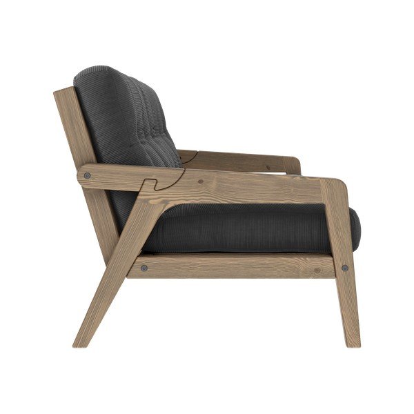 Siv žameten raztegljiv kavč 204 cm Grab - Karup Design-image-4