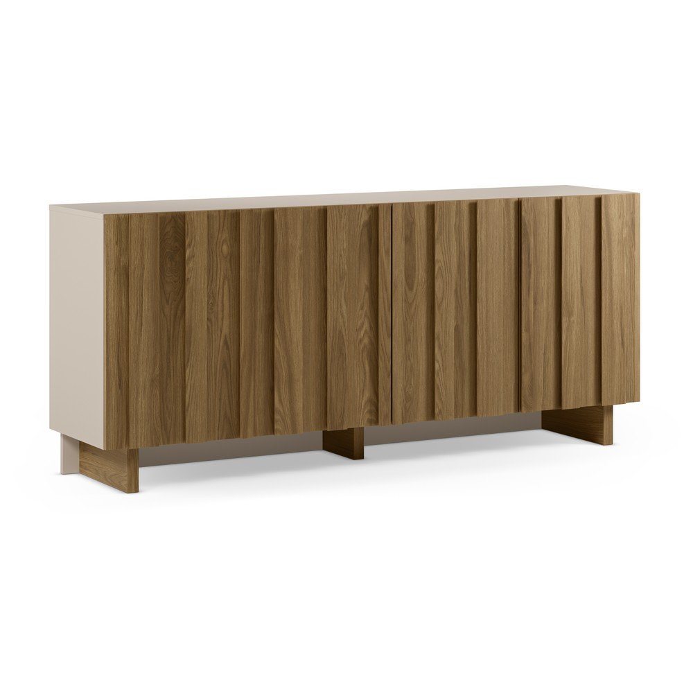 Kremno bela/v naravni barvi komoda iz masivnega bora 180x78x43 cm Marlo