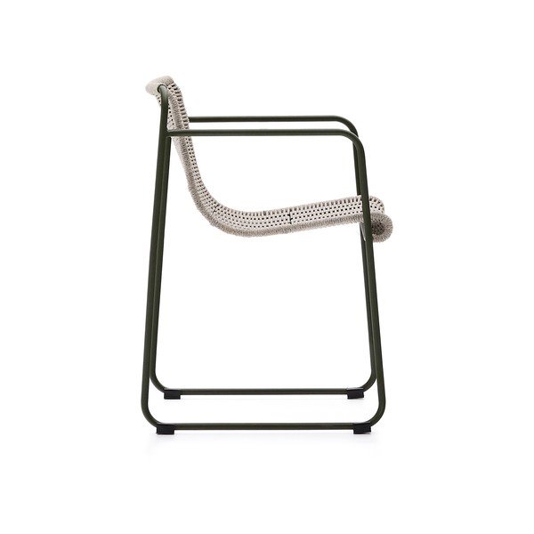 Prašno zelen kovinski vrtni stol Maurina – Kave Home-image-3