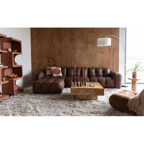 Rjava usnjena sedežna garnitura 264 cm Hackman – Dutchbone-image-4