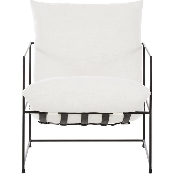 Beli fotelj s kovinskim okvirjem Wayne - Westwing Collection-image-3