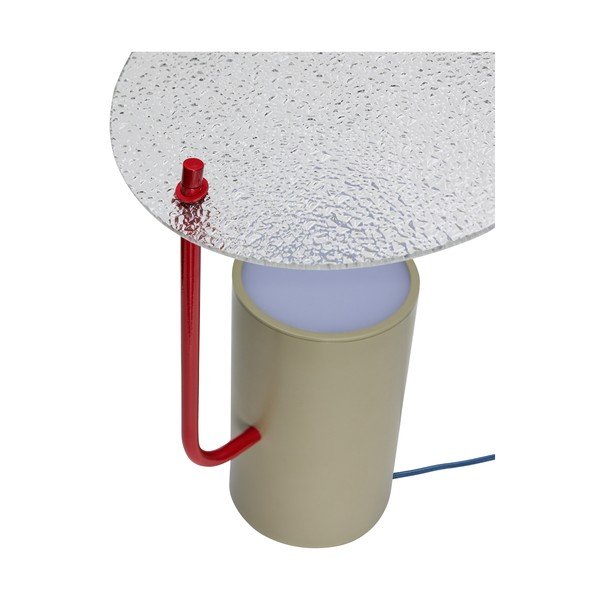 Kaki zelena namizna svetilka s steklenim senčilom (višina 35 cm) Disc – Hübsch-image-2