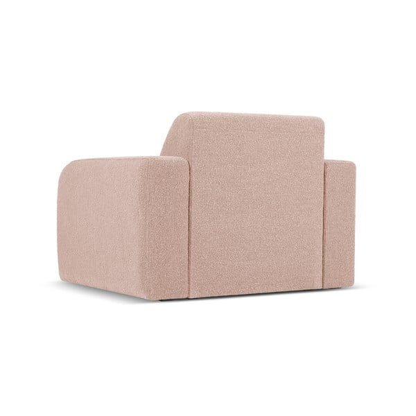 Rožnat fotelj iz tkanine bouclé Molino – Micadoni Home-image-3