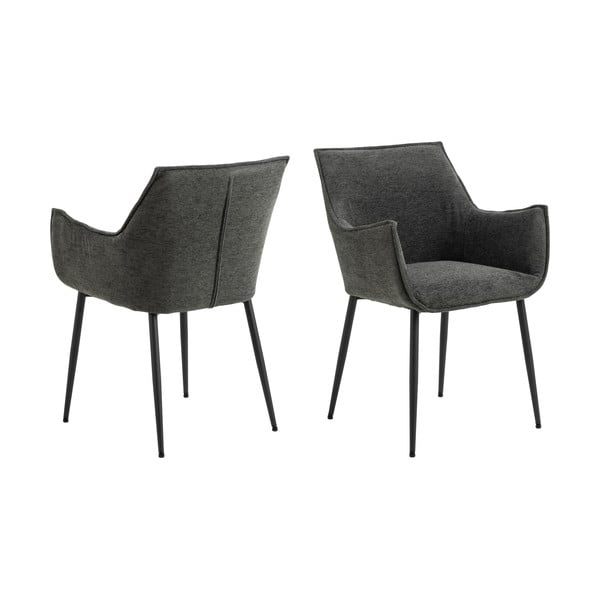 Temno siv oblazinjen jedilni stol Bonita – Actona-image-3