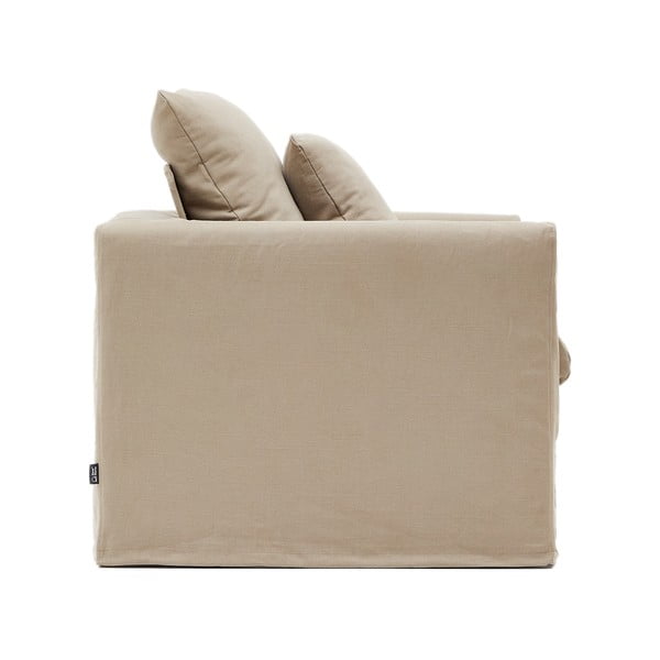 Bež lanen fotelj Nora – Kave Home-image-3