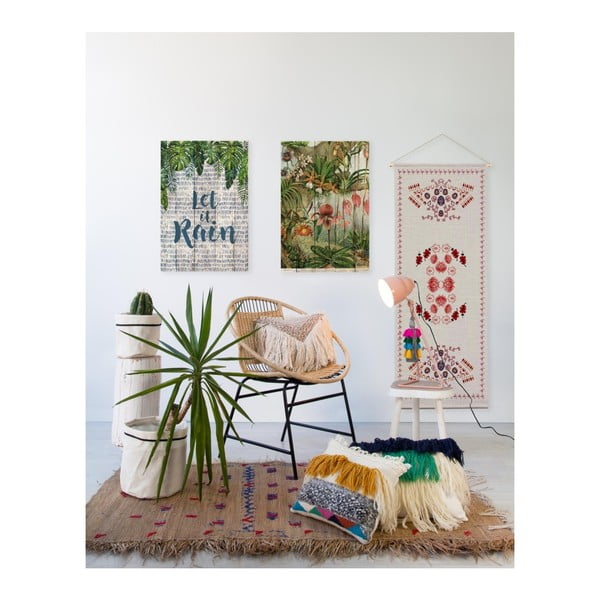 Stenska dekoracija iz borovega lesa Madre Selva Jungle Flowers, 60 x 40 cm-image-1