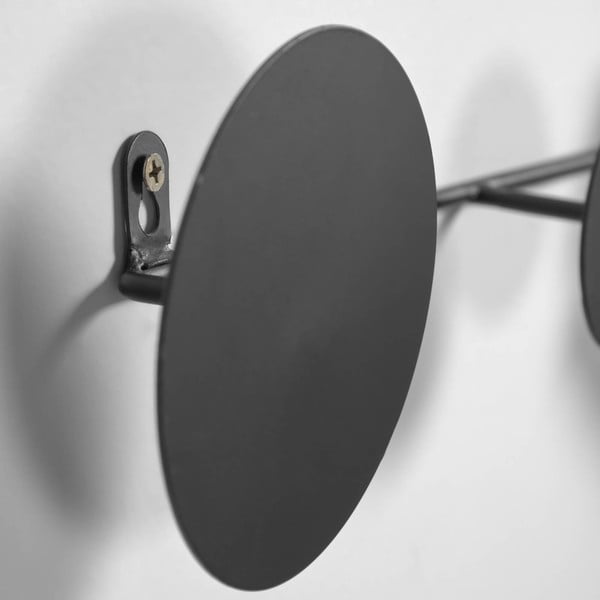 Črn kovinski stenski obešalnik Kave Home Vianela, 41 x 10 cm-image-1