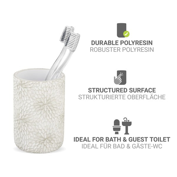 Bel/zlat lonček za zobne ščetke iz poliresina Montalfano – Wenko-image-2