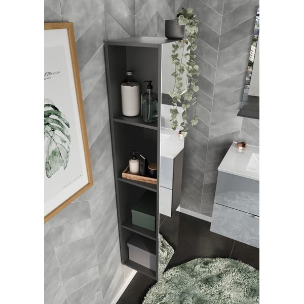 Antracitno siva kopalniška omarica 31x144 cm Vasio – Germania-image-4
