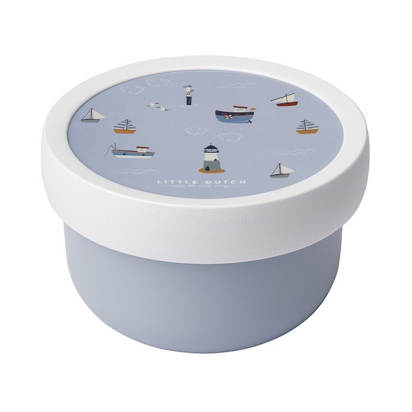 Bela/svetlo modra plastična otroška posoda za malico Sailors Bay by Little Dutch – Mepal