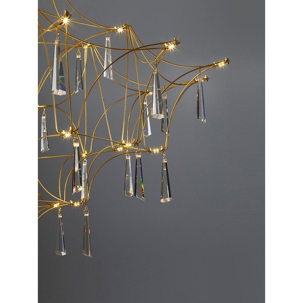 Kovinska LED viseča svetilka v zlati barvi ø 80 cm Goro – Nova Luce-image-1