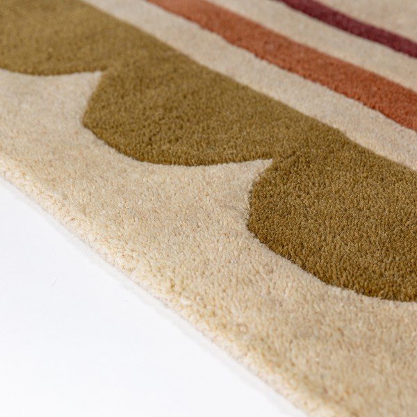 Ročno tkan volnen tekač v naravni barvi 80x230 cm Lois – Flair Rugs-image-3