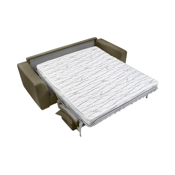 Zelena/rjava raztegljiva sedežna garnitura iz rebrastega žameta 225 cm Augustin – Bobochic Paris-image-4