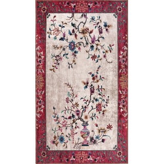 Rdeče-kremna pralna preproga 80x50 cm - Vitaus