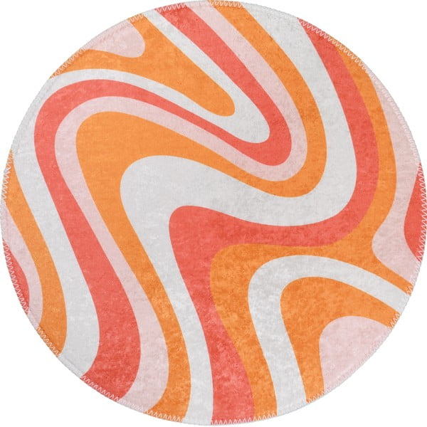 Oranžna pralna okrogla preproga ø 100 cm Colors of Joy – Vitaus
