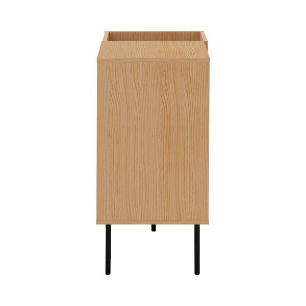 Črna nizka komoda za gramofonske plošče v hrastovem dekorju 100x80 cm Viny - TemaHome-image-4