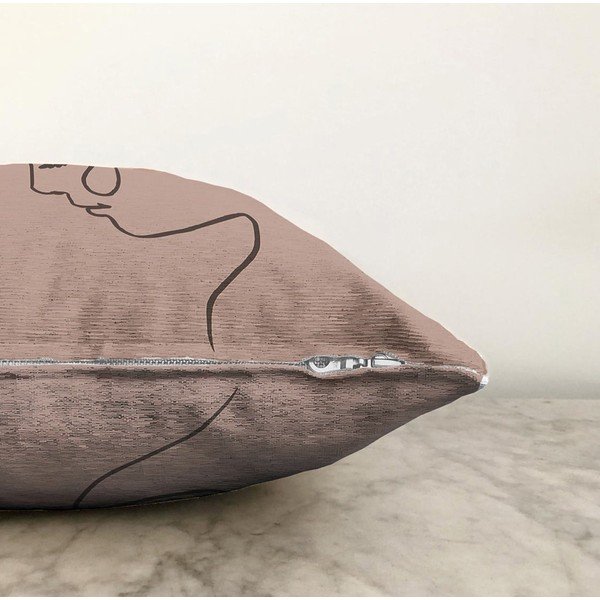 Bež prevleka za vzglavnik iz mešanice bombaža Minimalist Cushion Covers Portret, 55 x 55 cm-image-1